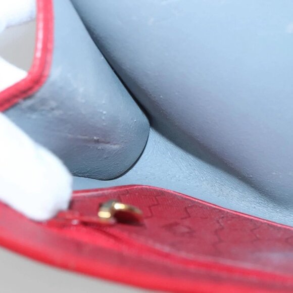 Christian Dior Honeycomb Canvas Chain Shoulder Bag PVC Red Gold Auth MX492 - Picture 13 of 16